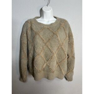 Wish list fuzzy soft tan teddy bear sweater size M/L